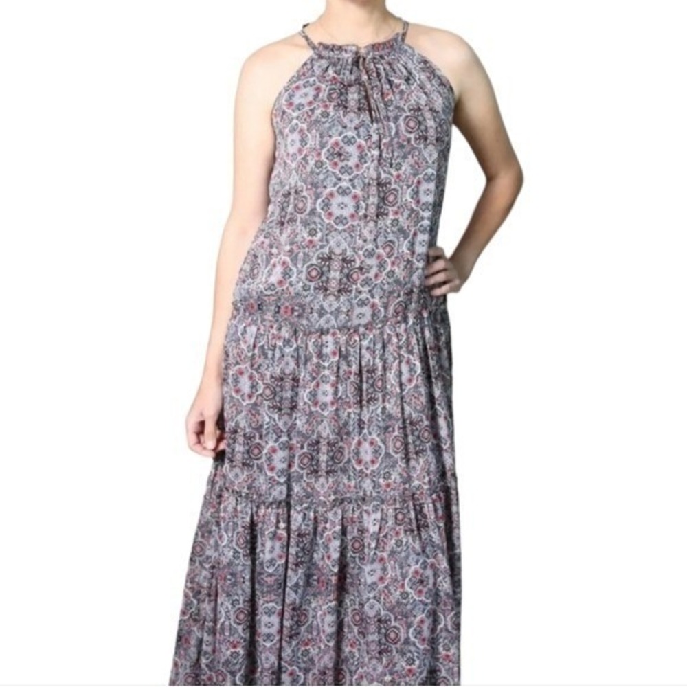 Drew Boho Halter Maxi Dress Paisley Print Sleeveless Casual Long Summer Dress